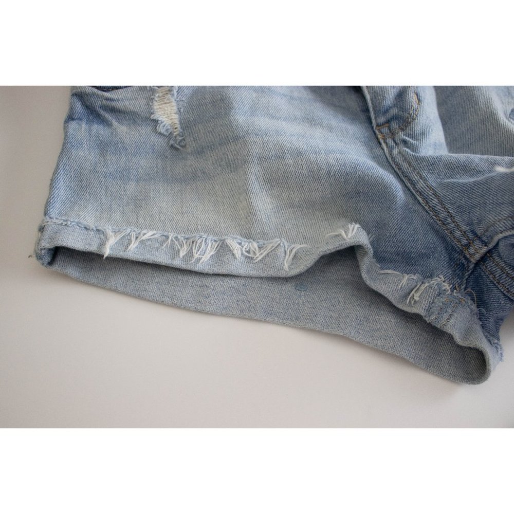 Hollister Low Rise Short Short - Distressed Jean Shorts with Embroidery - 28 - Picture 8 of 13